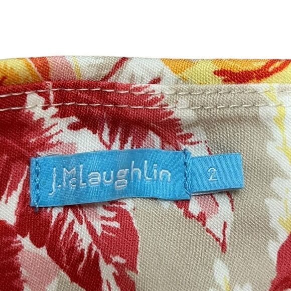 J. McLaughlin Women’s Maise Tropical Palm Print Pull Ankle Pants, Size 2 - Picture 8 of 10